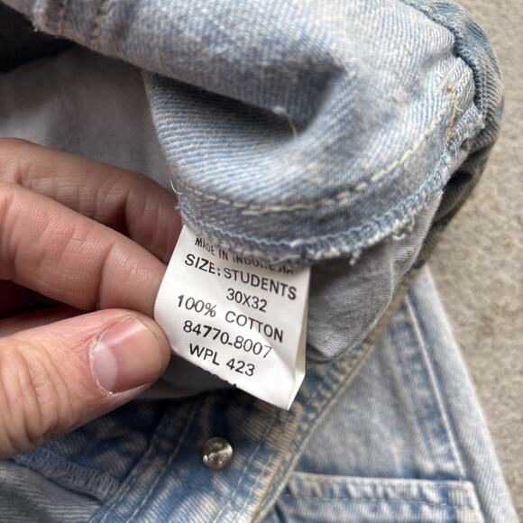 Deadstock 90s Dockers Jeans 30x32 Pleated Denim Levi’s Baggy Acid Wash Vintage - Picture 12 of 16